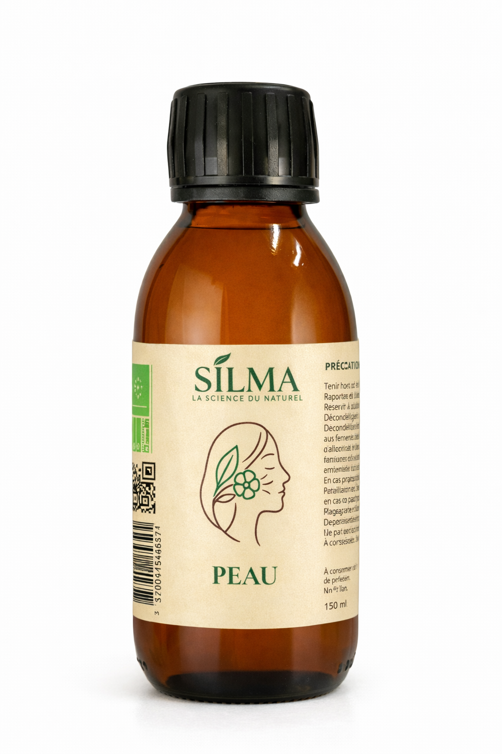 Flacon de sirop Peau SILMA 150 ml – formule naturelle pour hydrater, purifier et protéger la peau