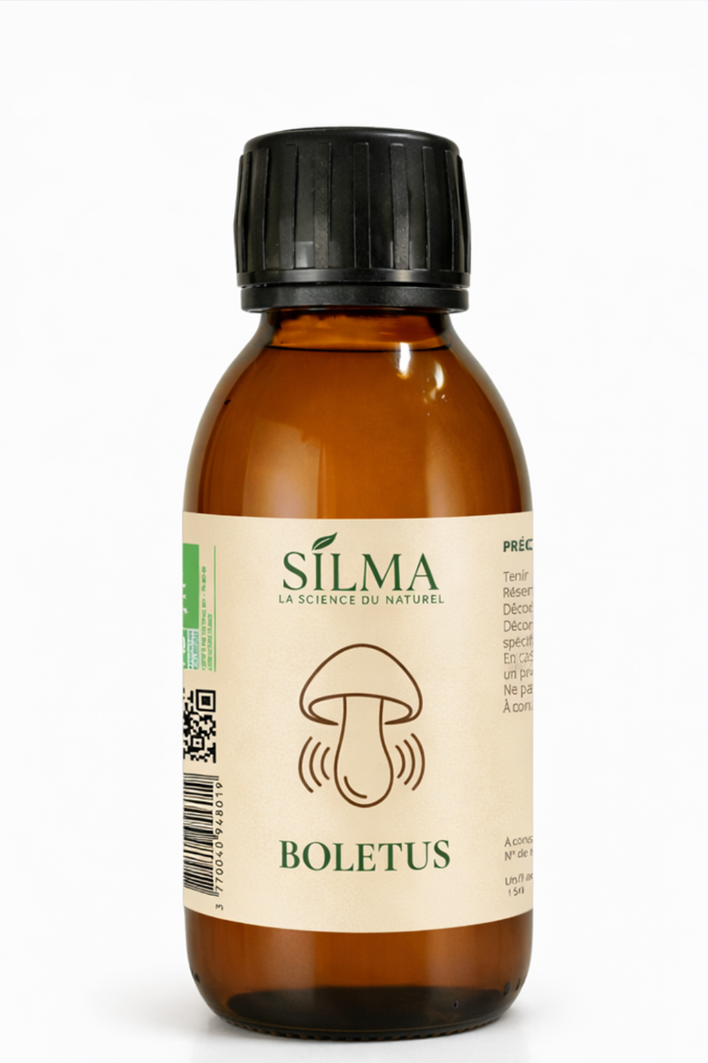 Flacon de sirop de Boletus SILMA 150 ml – complément alimentaire à base de champignon