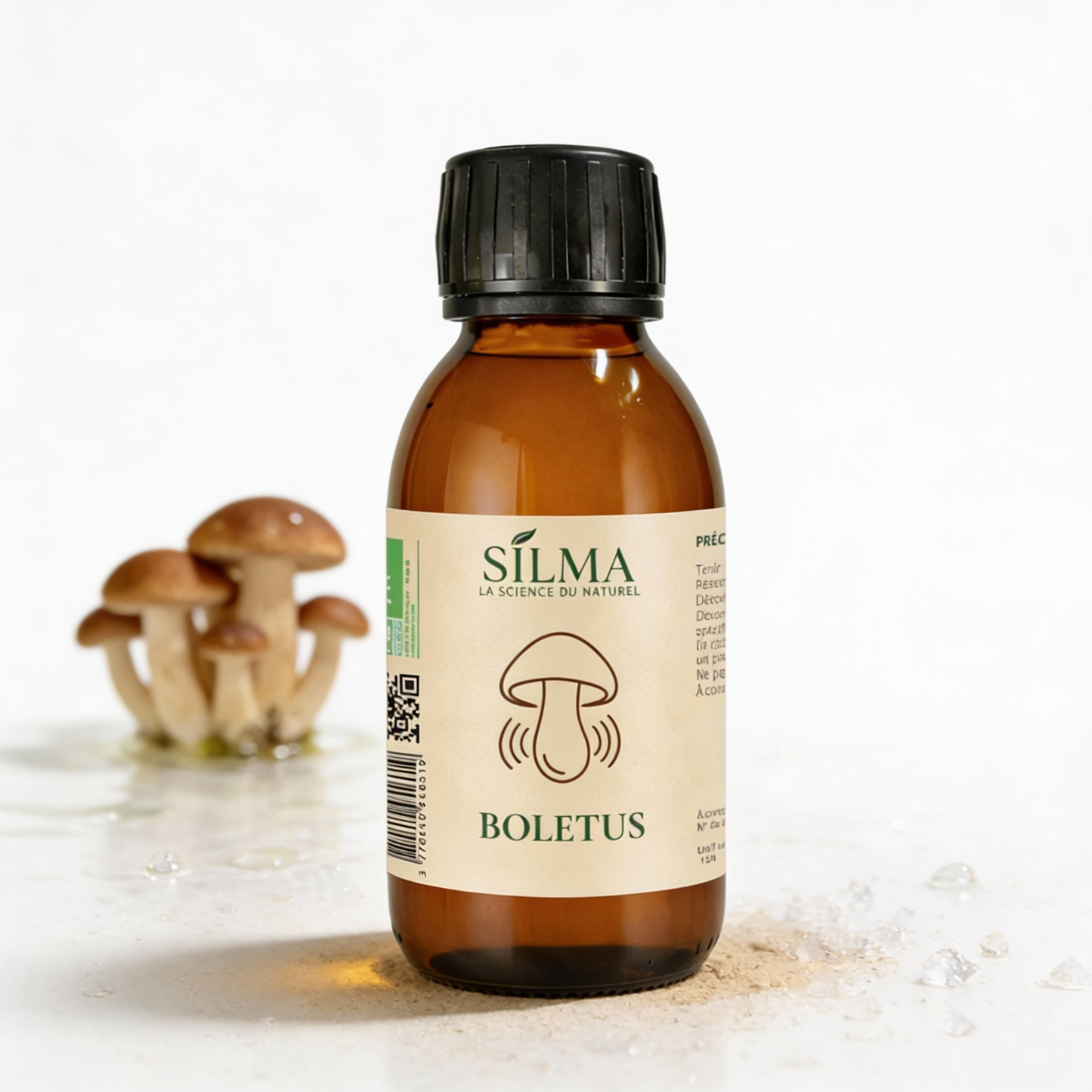 Bouteille de sirop de Boletus SILMA avec champignons – nutrition et énergie naturelle
