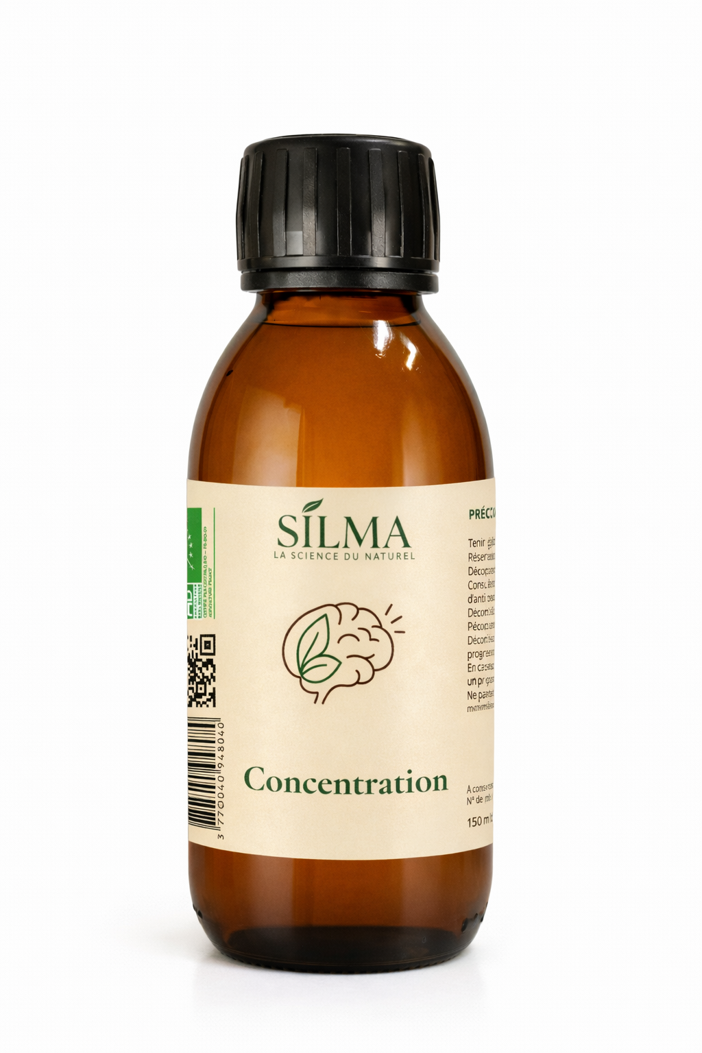 Flacon de sirop Concentration SILMA 150 ml – formule naturelle nootropique et adaptogène