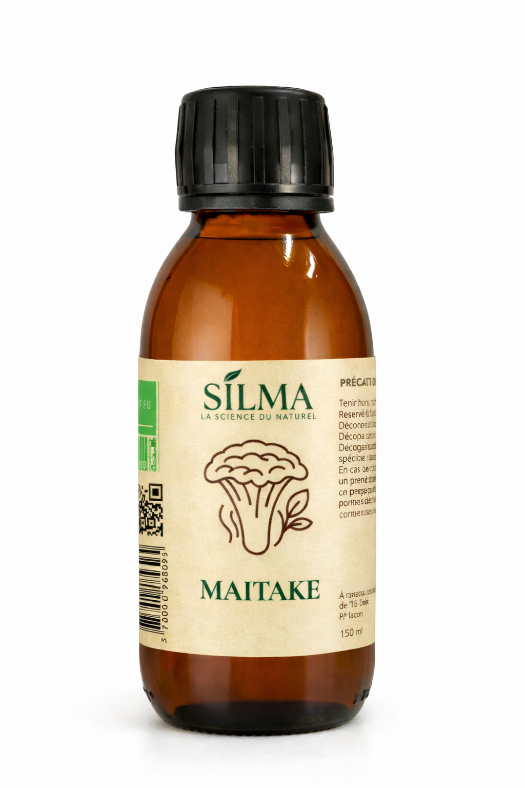 Flacon de sirop Maitake SILMA 150 ml – formule naturelle à base de champignon maitake