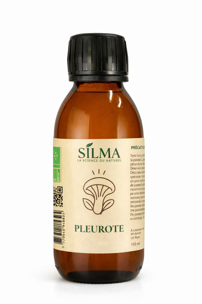 Flacon de sirop de Pleurote SILMA 150 ml – champignon fonctionnel pour digestion et équilibre cardiovasculaire