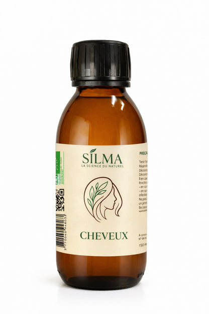 Flacon de sirop Cheveux SILMA 150 ml – formule naturelle pour renforcer les cheveux et soutenir la santé du cuir chevelu