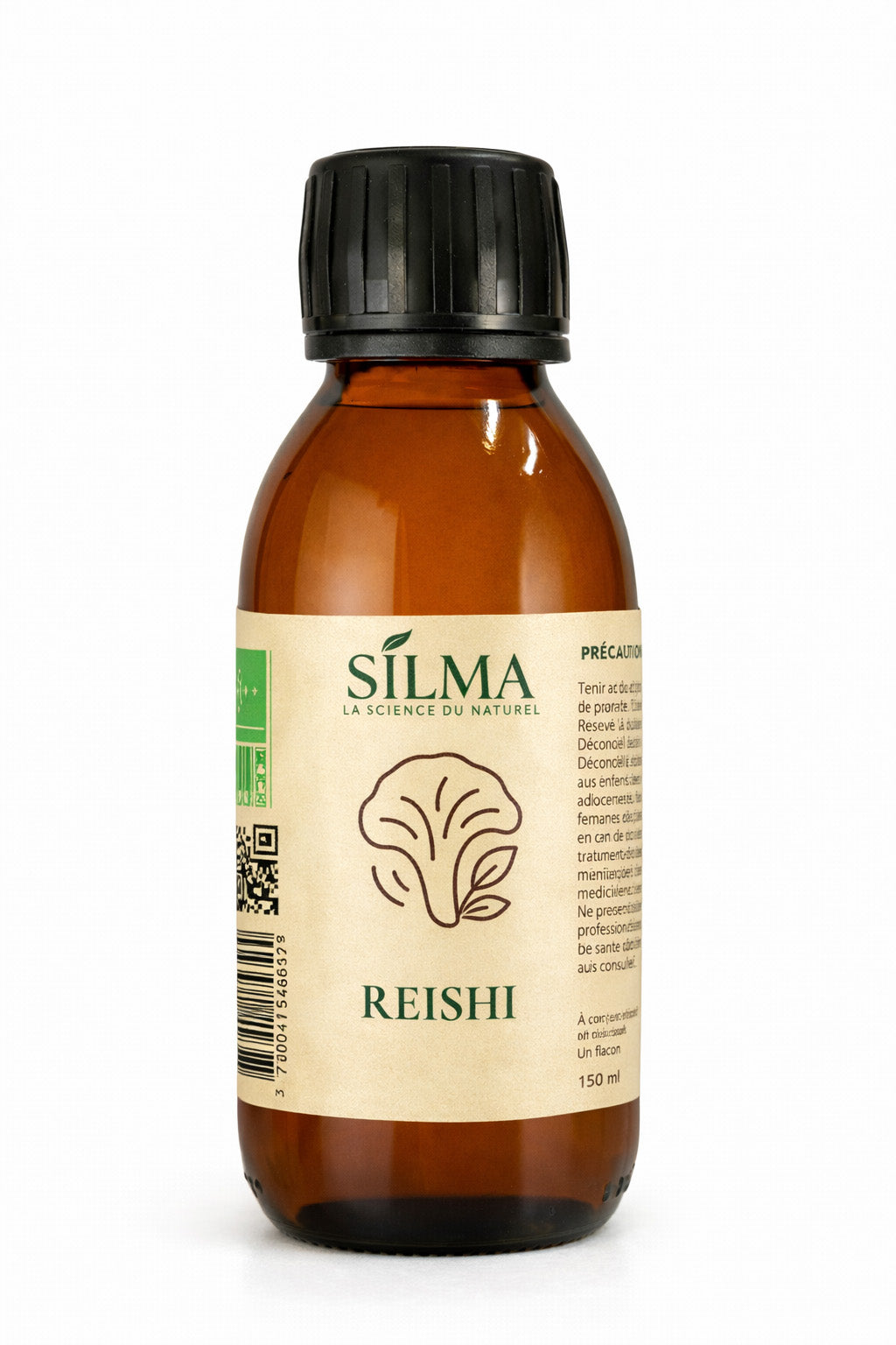 Flacon de sirop Reishi SILMA 150 ml – formule naturelle à base de champignon Reishi