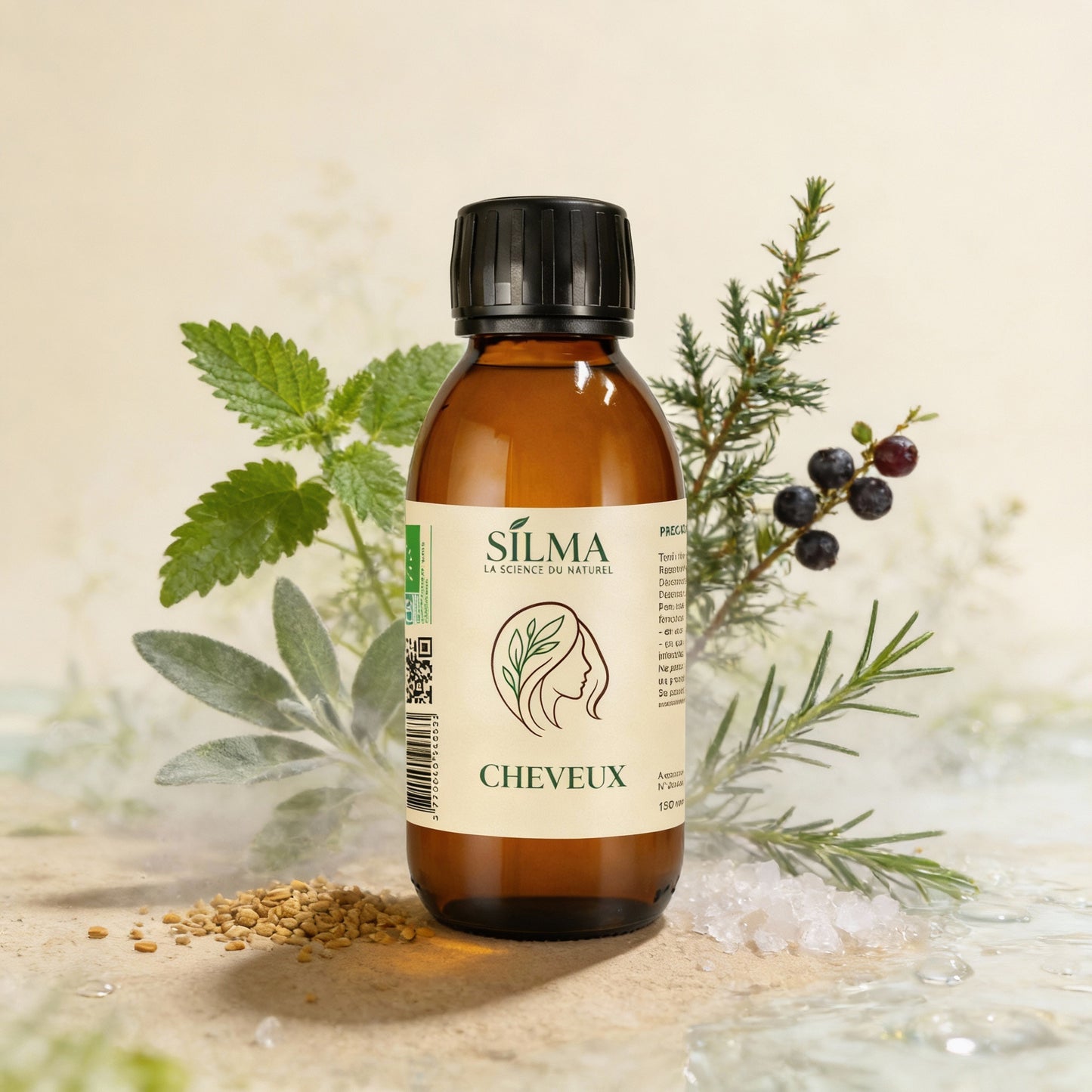 Sirop Cheveux SILMA – complément alimentaire naturel pour la croissance, la force des cheveux et l’équilibre du cuir chevelu